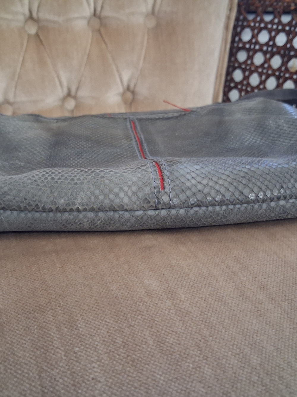 Hammitt los Angeles suede leather high end luxury purse gray snakeskin crossbody - Picture 9 of 14